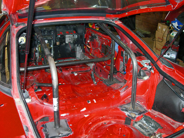 Gutted 3000GT interior and rollcage preliminary installation