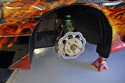 front brake system on drag racing 3000GT