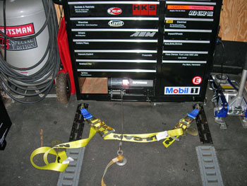 superwinch - the 12v winch in the race trailer mounted in the tool chest