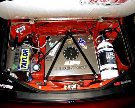 Trunk area under firewall in the 3000GT race car