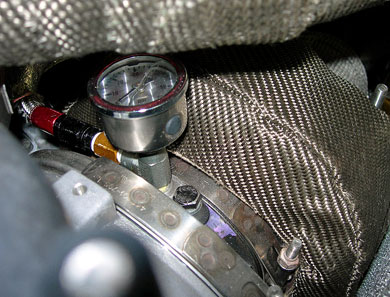 DEI turbocharger titanium blanket on the GTX4202R turbo