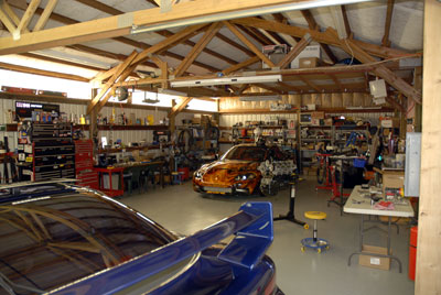 Inside Craig's car shop