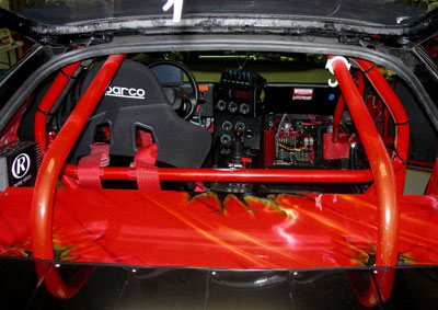 Photo from rear of 3000GT showing cab electronics and controls