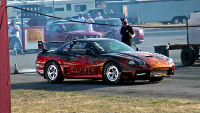 Northwest 3S racing 3000GT heading up to the line in Bremerton.