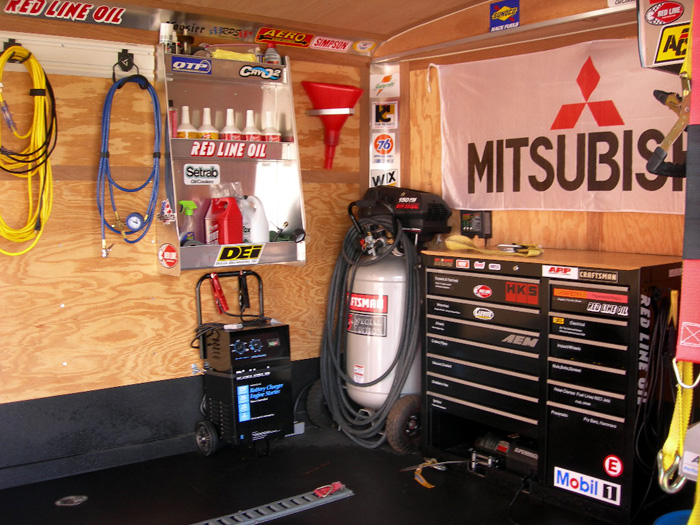 Interior of NW3S Racecar trailer